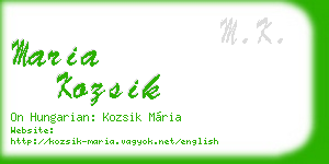 maria kozsik business card